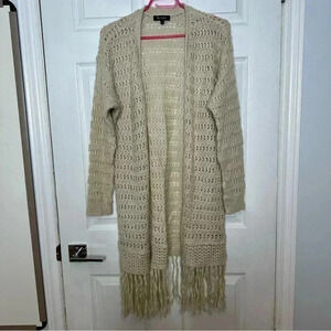 Lily Morgan  Knit Cardigan Boho Cream Size Large